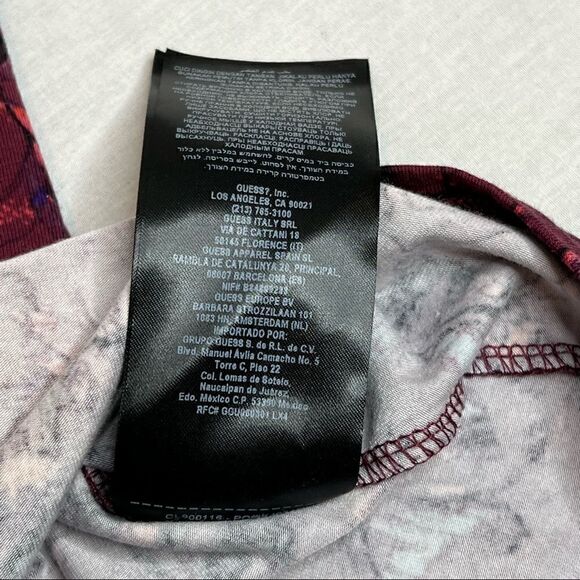 Guess NWT LS dulce cut out top in hyper bloom Pinot noir size M - Picture 14 of 16